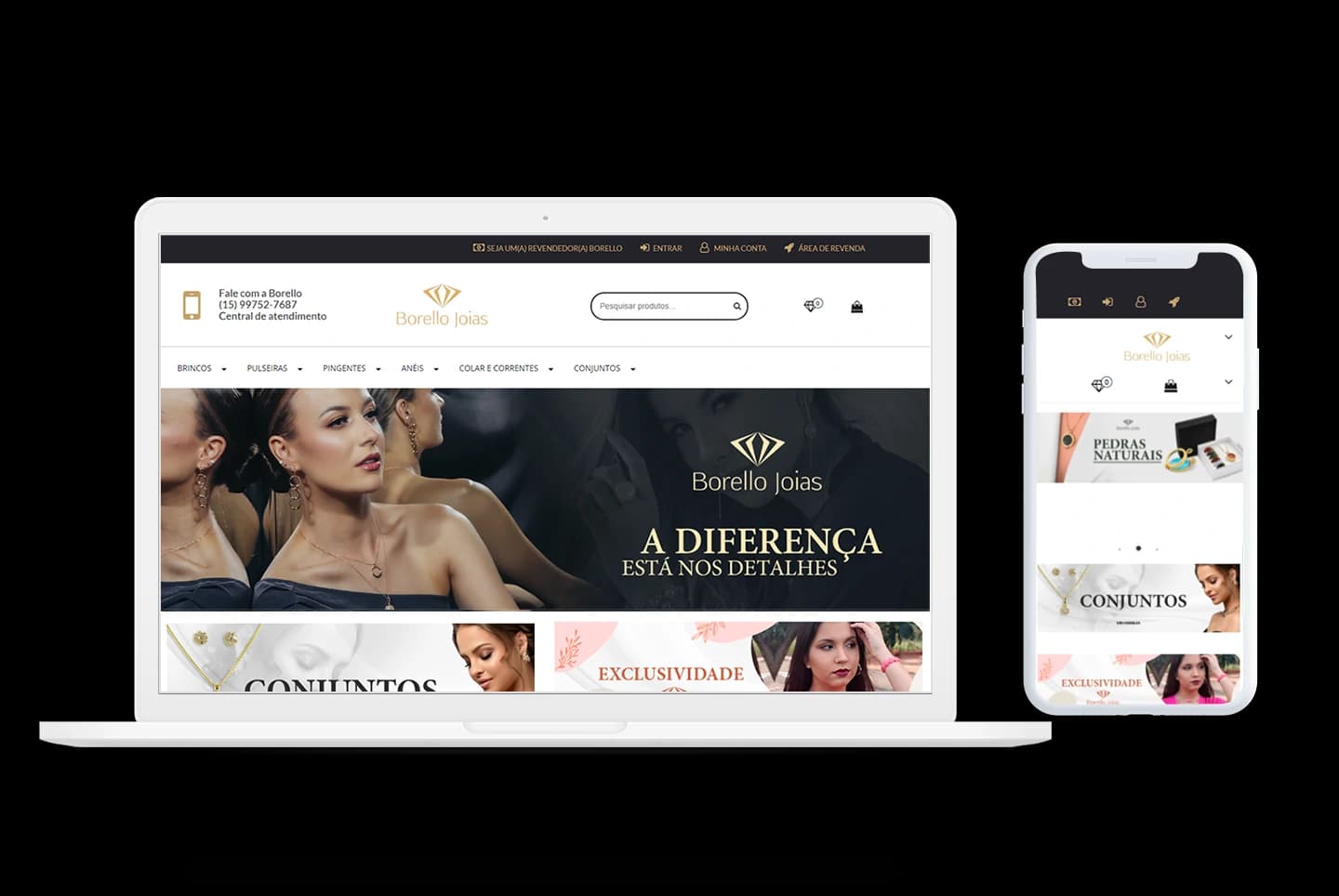 desenvolvimento ecommerce jet commerce borello joias sinalizeweb